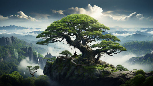 森林的茶树背景图片