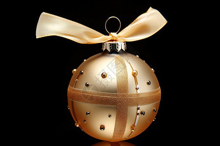 圣诞节的金色装饰球图片