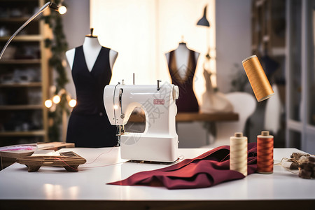 手工缝纫的服装工作室背景图片