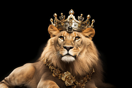 带皇冠的雄狮背景图片