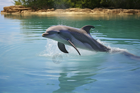 海中的野生海豚图片