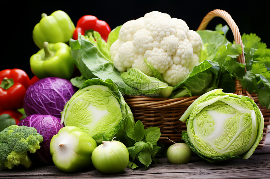 健康的蔬菜盛宴图片
