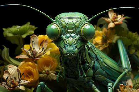 螳螂与花朵图片