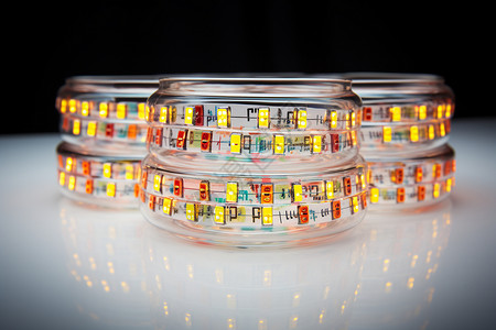 LED玻璃现代电子透明灯带背景