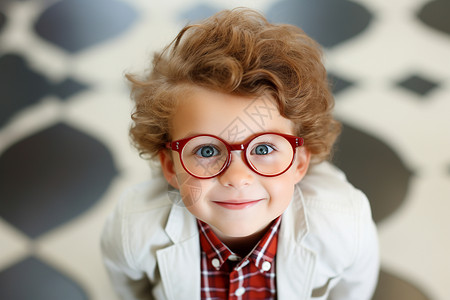 儿童佩戴眼镜进行视力检查图片