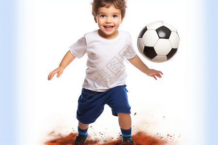 玩足球的可爱小男孩背景图片