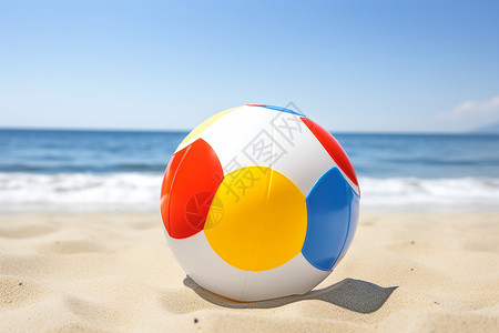 海滩上玩乐的沙滩球图片