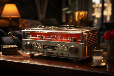 老式录音机旧时光中的复古氛围背景