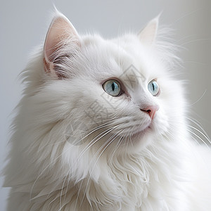 毛茸茸的白猫背景图片