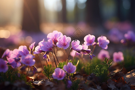 春日的花朵背景图片