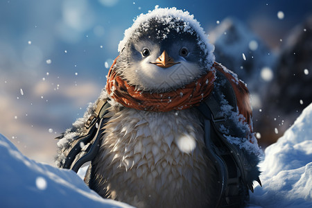 雪地的企鹅图片