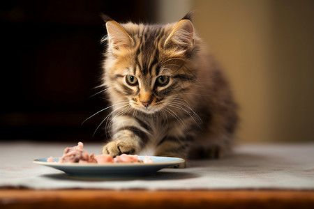 吃食物的可爱猫咪图片