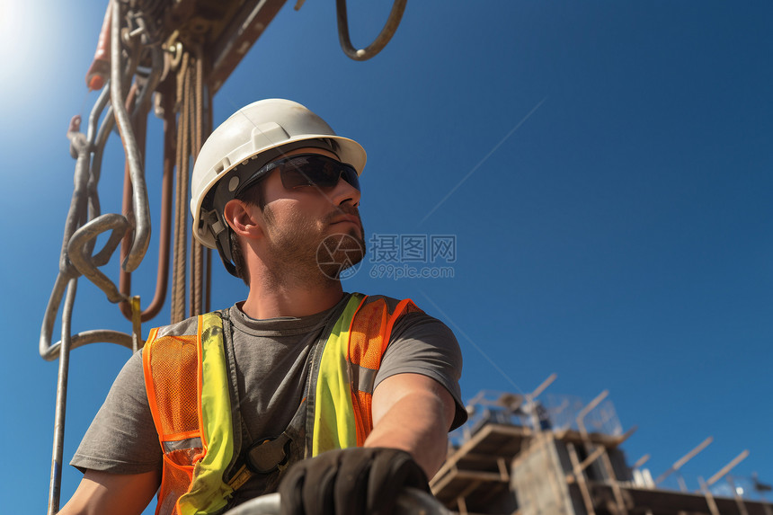 建筑工地上的男人图片