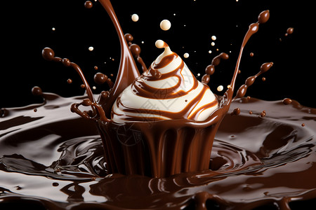 飞溅的巧克力食物背景图片
