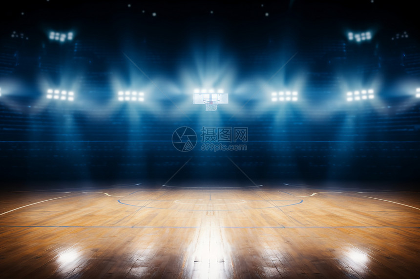 室内篮球场的灯光图片