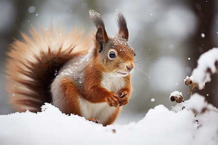 冬日里的松鼠图片