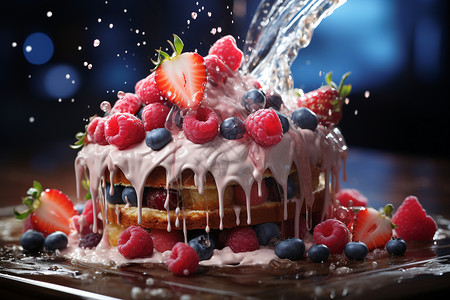 创意水果蛋糕创意美味的蛋糕背景