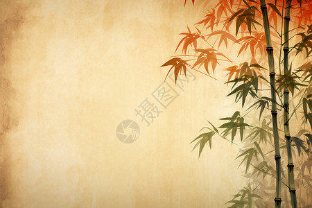 竹子的插画背景图片