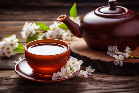 英式茶具美味新鲜的红茶背景