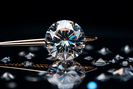 钻石的镜面反射高清图片