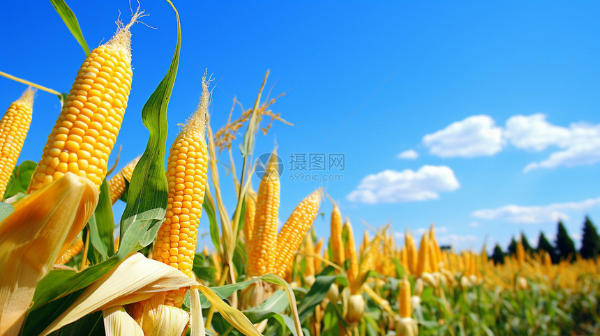 玉米田里图片
