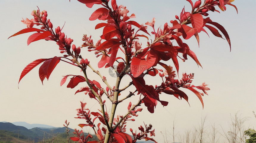 泛红的香椿芽图片