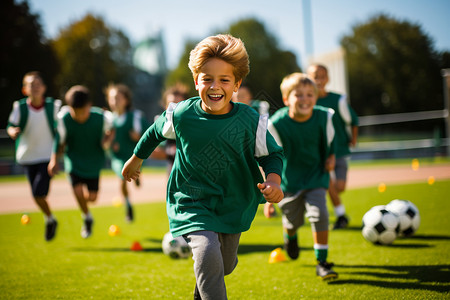 足球运动的孩子背景图片