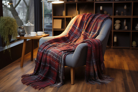 椅子上的小毯子背景图片