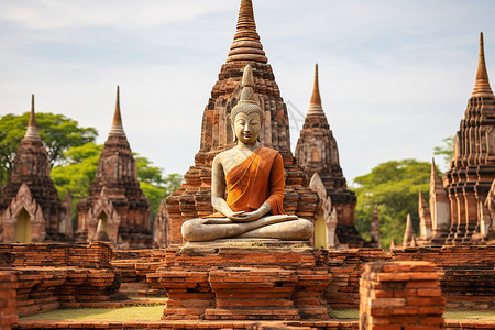 静谧的佛教圣地背景图片