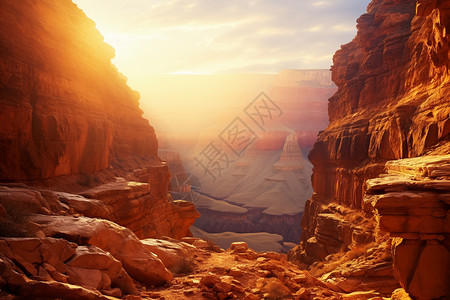 大峡谷的壮丽日落背景图片