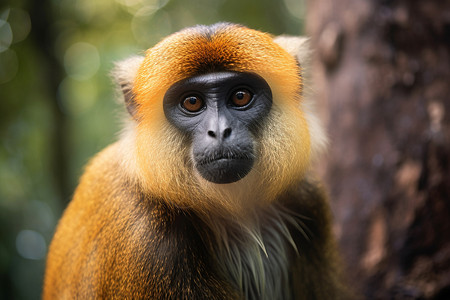 金色猴子素材金色长尾猴背景