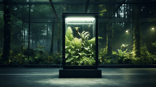 玻璃中的生态景观图片