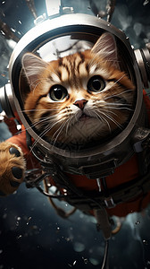 可爱画家头像猫宇航员设计图片