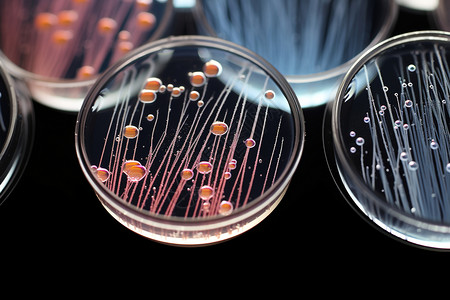 繁衍彩色的微生物培养器皿设计图片