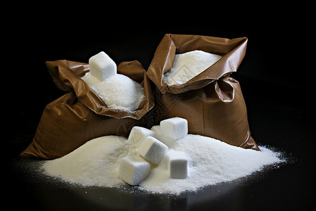 天然研磨的糖粉高清图片