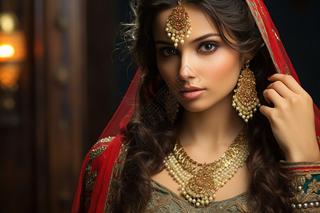 优雅的的印度女士背景图片