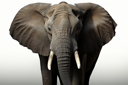 白色背景中的大象背景图片