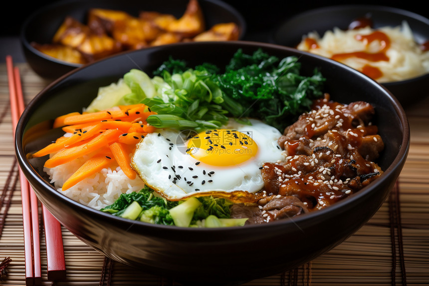 传统的南韩炒饭图片