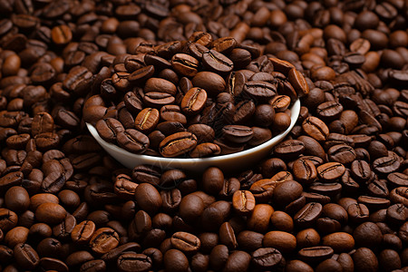 作风优良新鲜烘焙的咖啡豆背景