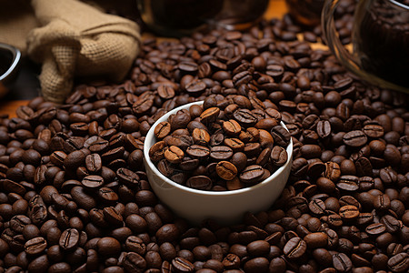 优良党风香醇的咖啡豆背景