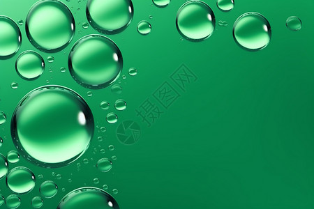 创意透明气泡绿色背景背景图片