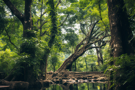 翠绿丛林背景图片