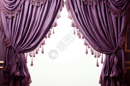 室内家居的紫色窗帘装饰图片