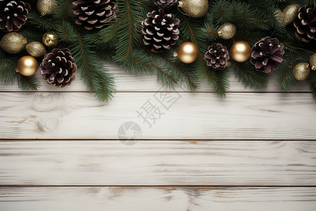 云杉木庆祝圣诞节的装饰背景设计图片