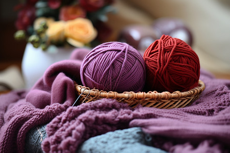 手工编织的温暖冬季毛衣图片