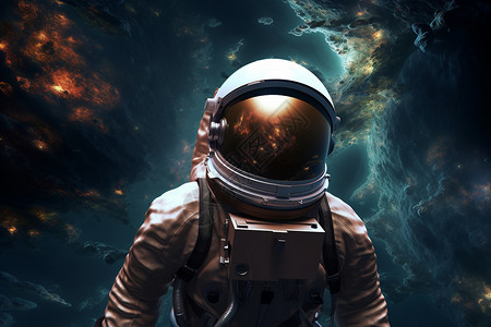 星空冒险的宇航员背景图片