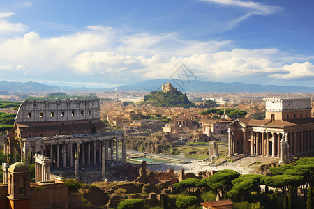 古罗马建筑遗迹图片