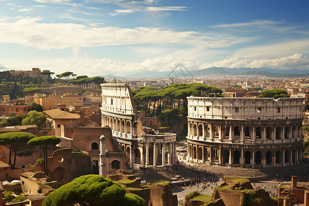 城市中的古罗马建筑图片