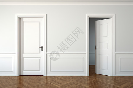 白色门的房间高清图片