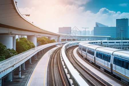 地铁矢量图城市铁路建筑背景